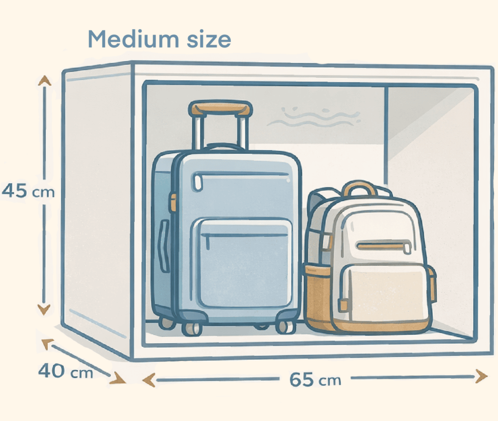 luggage storage prices Athens locker sizes comparison