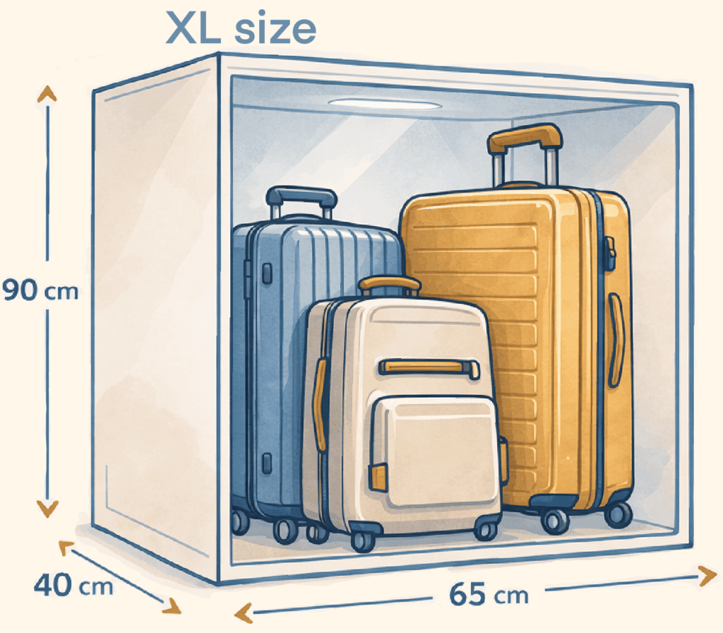 luggage storage prices Athens locker sizes comparison