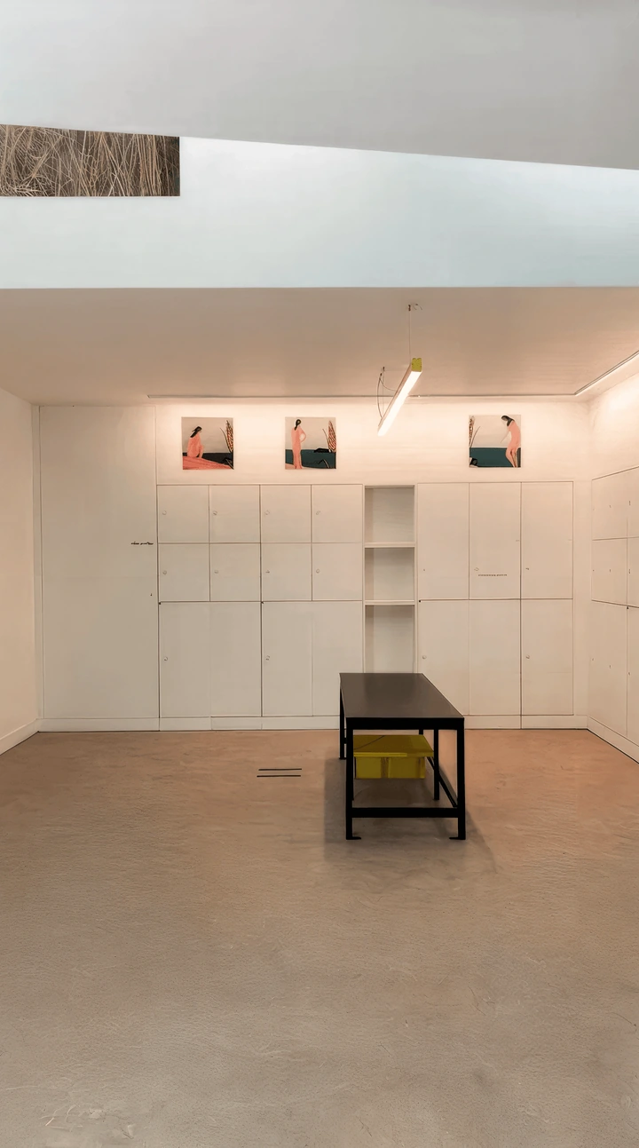 Wide interior view of Nomadia luggage storage near Monastiraki and Syntagma