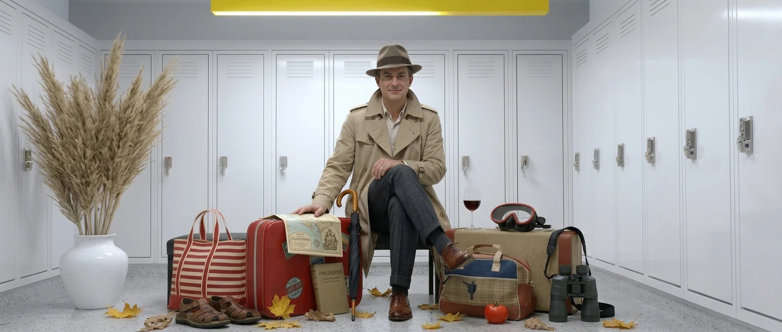 Traveler at Nomadia luggage storage lockers in central Athens near Monastiraki and Syntagma